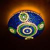 Handcrafted Mosaic Multicoloured Flower Design Glass Ceiling Light