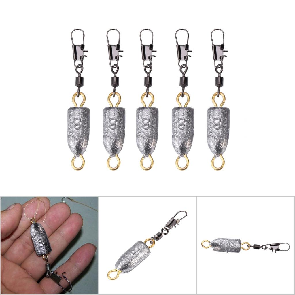 5 шт./пакет прочный для пулевидных рыболовных грузил рыболовные принадлежности снасти (8g)