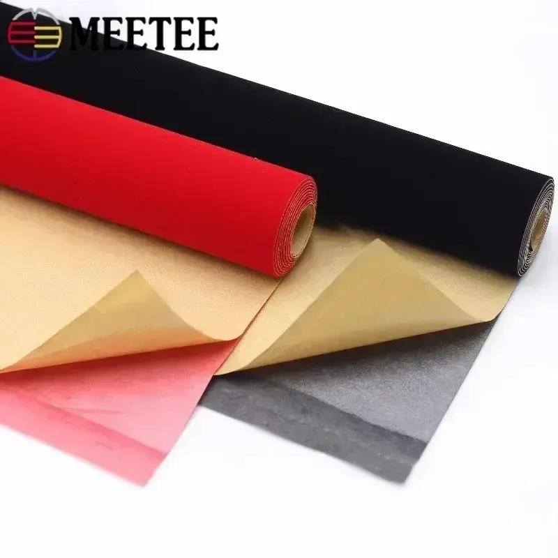 45*150cm 1.2mm Thick Velvet Self-adhesive Fabric Sticky Flock Adhesive Synthetic Leather Cloth for Car Interior Fabrics By Meter