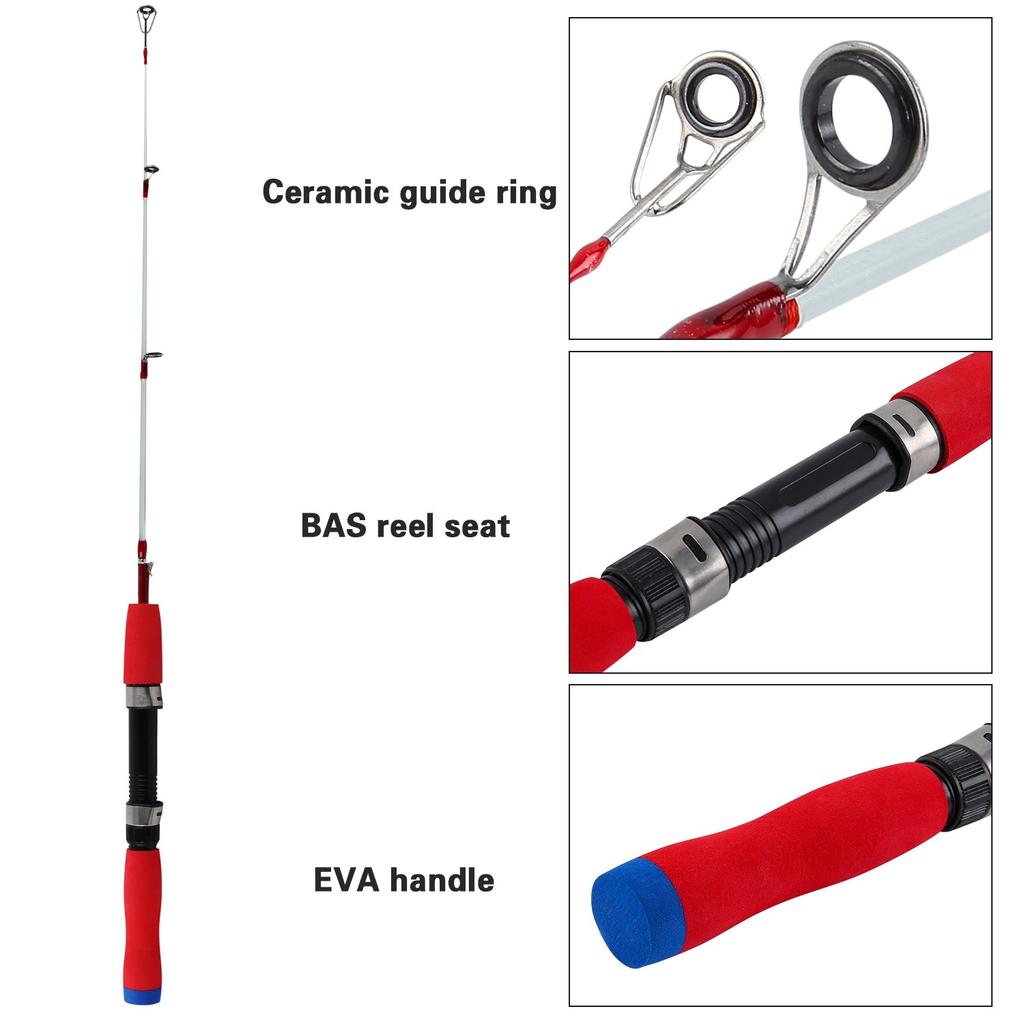 Удочка для ледяной удочки, портативная легкая удочка, спиннинговая рыбалка для форели, окуня, угри, рыбалка