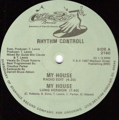 12-дюймовая пластинка RHYTHM CONTROLL - My House 2160 Catch A Beat Re 1987 US Танцевальная и Электронная Б/У