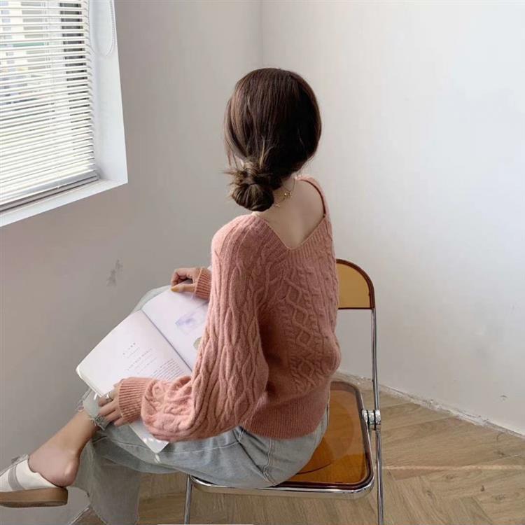 Женские весенние и осенние повседневные свитера с длинными рукавами и квадратным вырезом, большие размеры, однотонные универсальные свободные вязаные топы