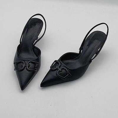 2024 модная женская обувь на громком каблуке, модные универсальные пикантные женские сандалии на высоком каблуке с острым носком