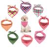 Summer Pet Collars Adjustable Bib Neckerchief Dog Scarf Cat Neck Scarf Pet Bandanas Plaid Style