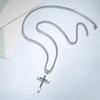 Cross Necklace Silver 925 Cross Pendant Stainless Steel 316L Surgical Stainless Steel Chain 60cm Amulet Accessory Black Christmas Present Gift
