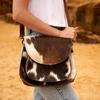 Cowhide Leather Crossbody Messenger Handbag