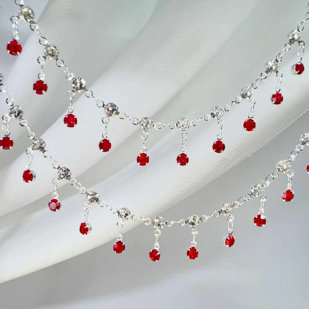 0.5M 1M Shiny Colorful Crystal Charm Taseel Beads Copper Chain DIY Necklace Bracelet Beaded Chains Women Jewelry Making Supplies