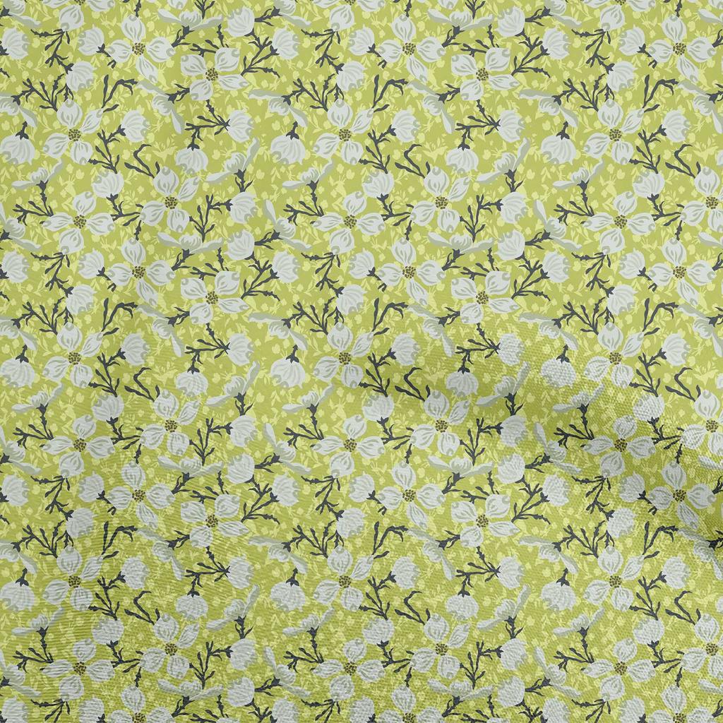 oneOone Georgette Viscose Brown Fabric Florals Sewing Material Print Fabric By The Yard 42 Inch