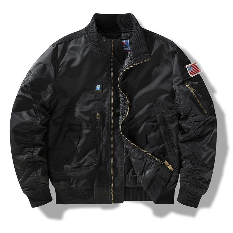 Мужская куртка Pilot Cotton, осенне-зимняя, с утолщенным воротником-стойкой, с ватой, с вышитым воротником-стойкой, с ватой, бейсбольная куртка с ватой, с вышивкой