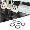 Black Alloy Center Console Knob Ring trim for Fiat 500/Abbas 595 695 2010-22