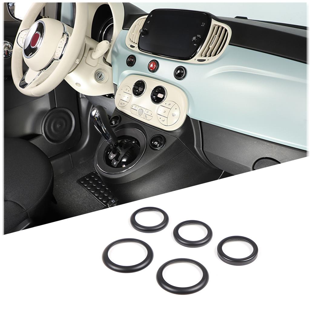 Black Alloy Center Console Knob Ring trim for Fiat 500/Abbas 595 695 2010-22