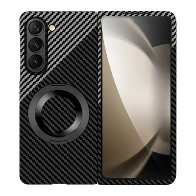 Магнитный чехол из волоконного пластика для Samsung Galaxy Z Fold 7 6 5 4 с вращающейся подставкой, чехол с беспроводной зарядкой, не из настоящего карбона