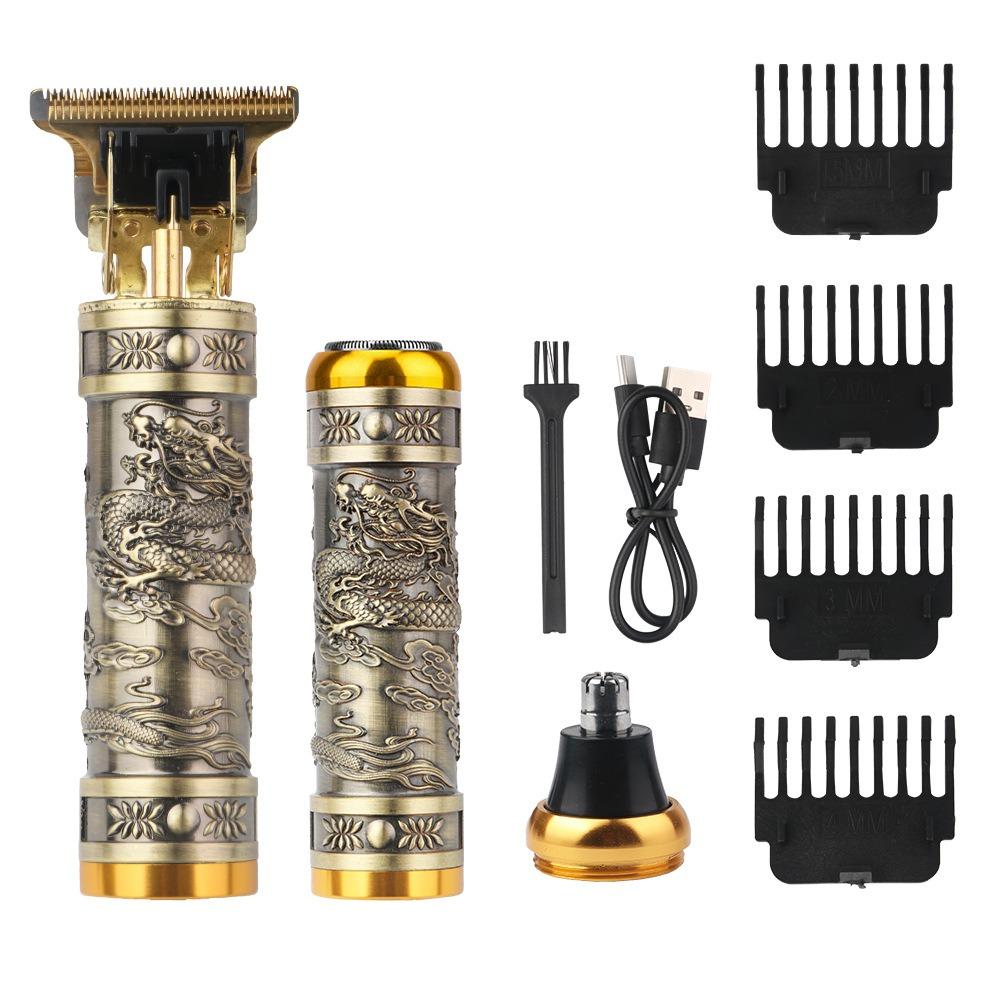 Профессиональная электробритва с Т-образным лезвием, машинка для стрижки волос, USB перезаряжаемая беспроводная бритва для бороды, триммер для носа и ушей, бритва, праздничный подарок для него