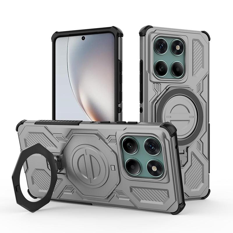 KEYSION Противоударный магнитный чехол для Motorola Edge 60 Fusion 5G с подставкой-кольцом для просмотра в вертикальном положении, задняя крышка для телефона MOTO Edge 60 60S 5G