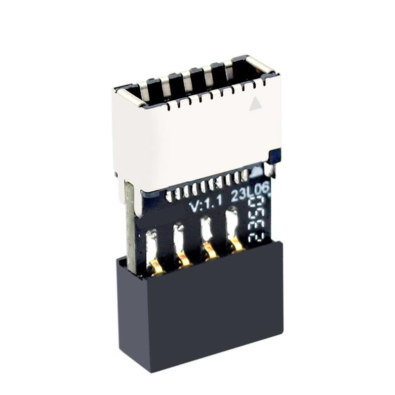 USB 2.0 to Type E Converter 9Pin USB to Type E Plug Extender Adapter for PC Case Motherboard USB C Slot 9PIN Cable Splitter