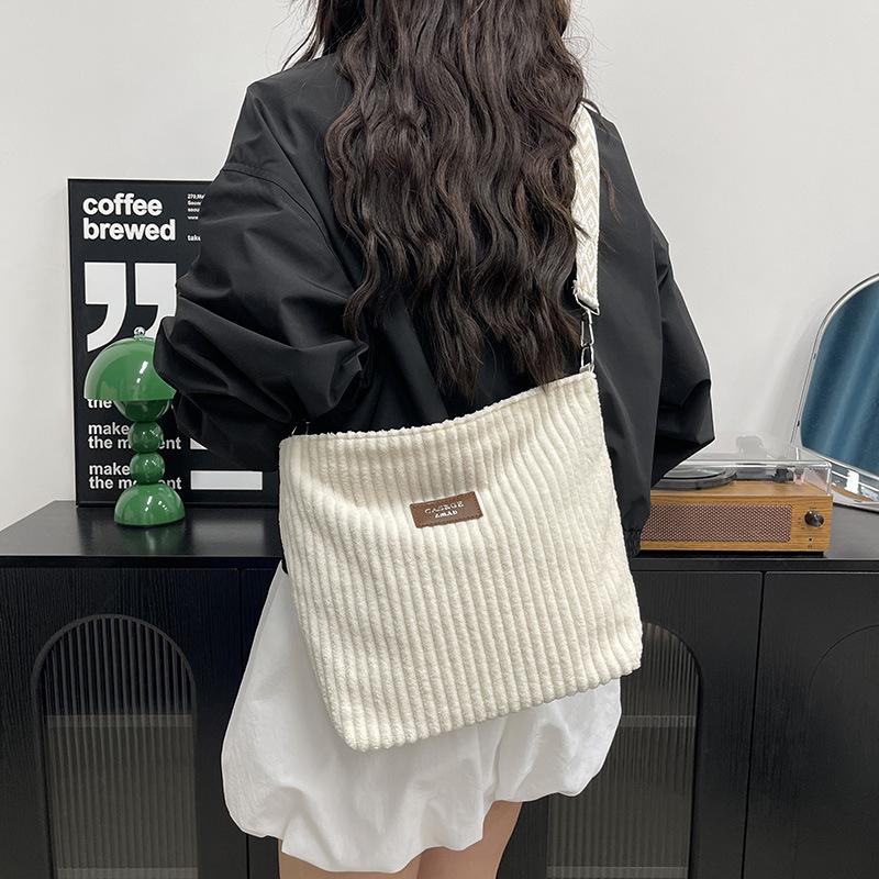 Женские вельветовые сумки через плечо большой вместимости однотонные сумки для ежедневных поездок на работу сумки кроссбоди CLE