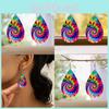 Fashion Colored Pattern Water Droplet Shaped Women Acrylic Earrings For Both Genders