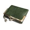 Women 'S Wallet Short Bifold Retro Multifunction Coin Purse With Zip And Kiss Lock Green
