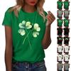 Women's Casual St. Patrick's Day Print Slim Fit Short Sleeve T-Shirt Top