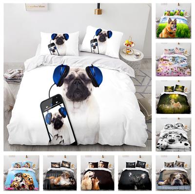 Комплект постельного белья с 3D узором для домашних животных, пододеяльник для собаки, 2/3, ткань из микрофибры, AU/EU/US/UK/DE, полный размер, мягкий быстросохнущий домашний костюм