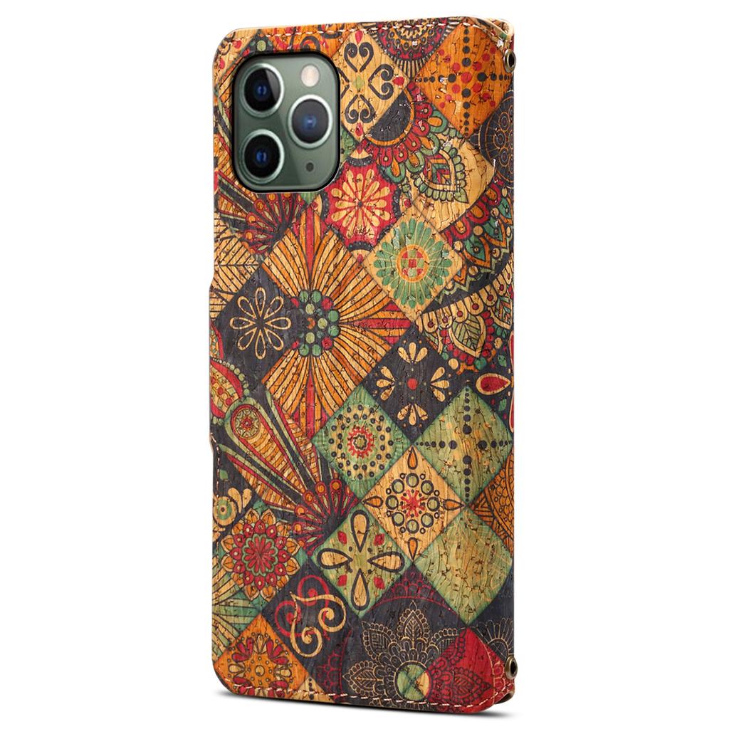 For iPhone 11 Pro Leather Case Floral Printing Stand Wallet Phone Cover