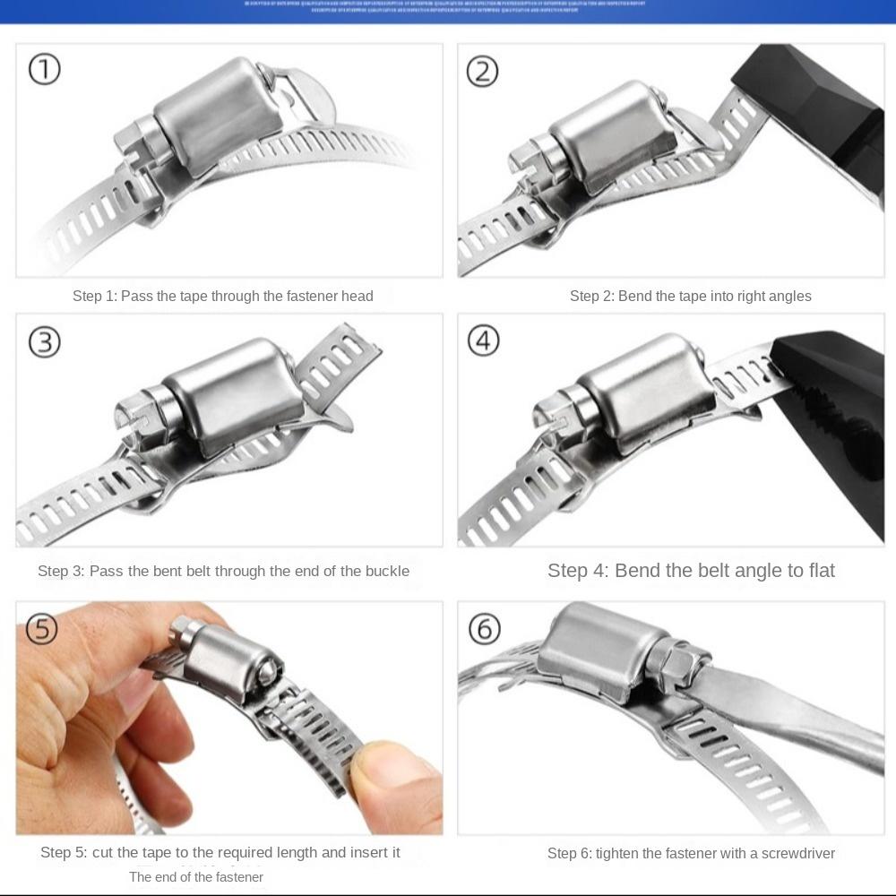 Винтовой бандажный хомут-лента с крепежом для шлангов, для труб, воздуховодов, самодельный червячный зажим