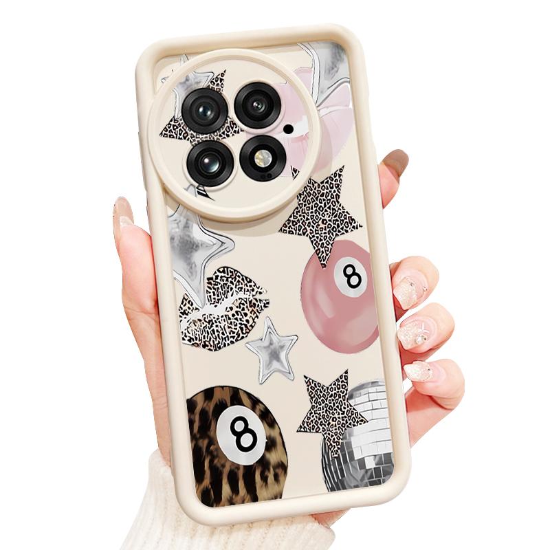 Vintage Leopard Print Stars Billiards Case For OnePlus 15 13 13T 12 Shockproof Bumper Silicone Cover For Oneplus Nord 5 13R 12R 11R 5G