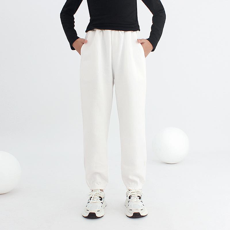 Korean Style Spring Children's Solid Color Trousers - New Girls' All-Match Casual Sports Pants