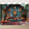 2D Марокканский Оазис Фон для вечеринки в стиле Boho Ткань для фотофона