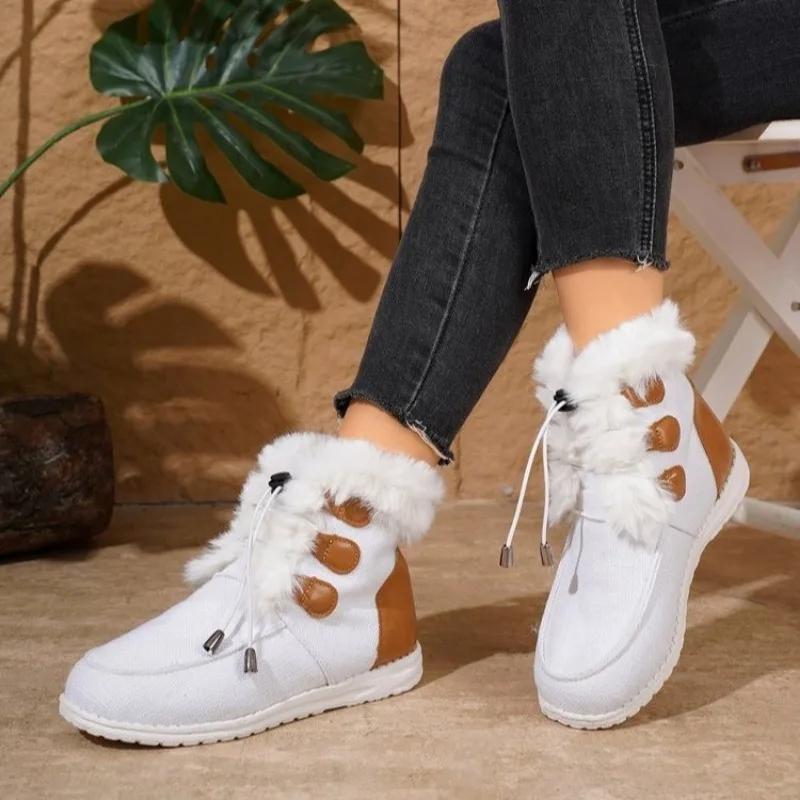 Модные женские повседневные зимние хлопковые ботинки на шнуровке 2024 года, новые легкие и удобные женские спортивные ботинки для ходьбы Zapatos De Mujer