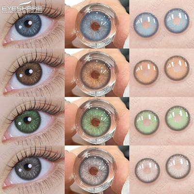 Цветные зрачки для глаз Голубые зрачки Зеленые высококачественные цветные контактные линзы Коричневые натуральные линзы Серые большие линзы для глаз