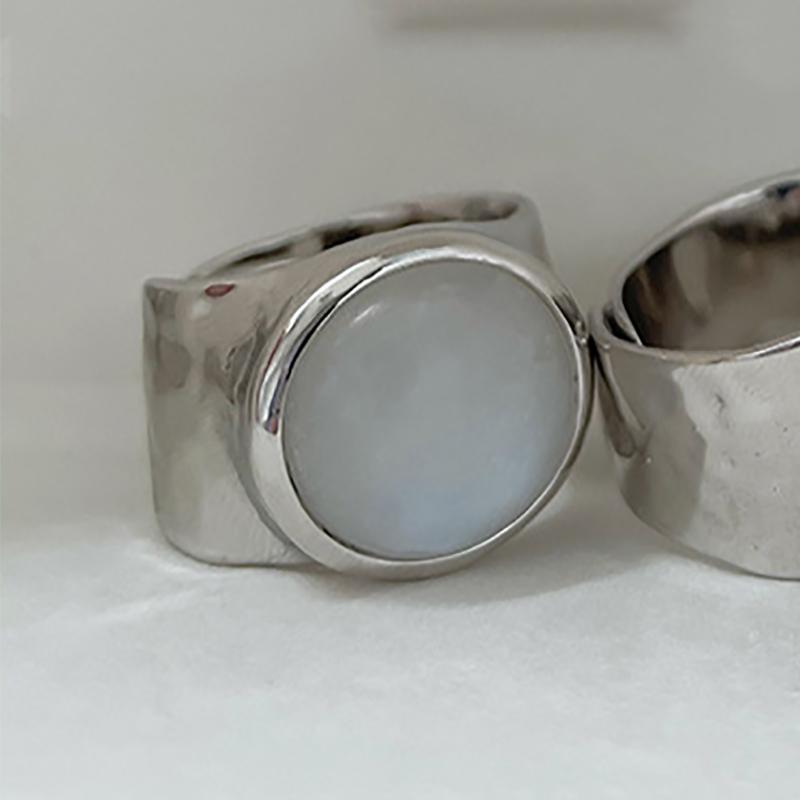 foxanry Кольцо с лунным камнем для женщин, пары, модные минималистичные украшения на юбилей, аксессуары, подарки