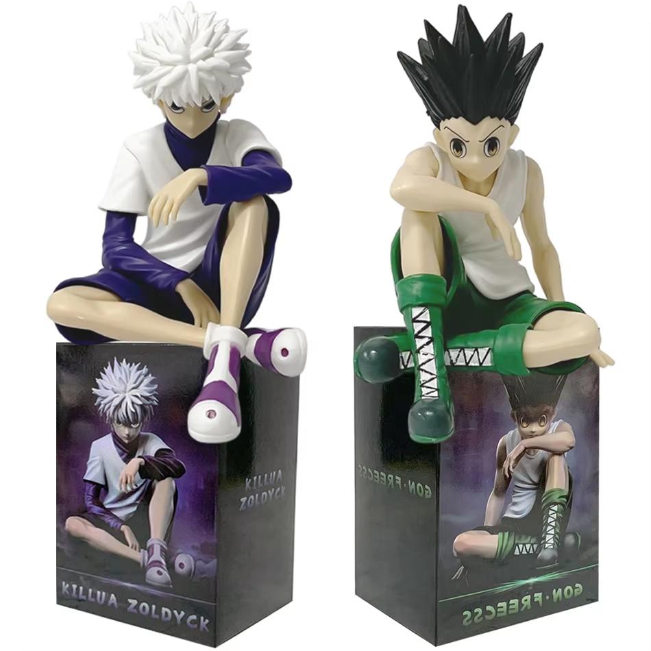 Аниме Pg Hunter×hunter Гон Фрикс Киллуа Золдик Статуэтка Сидящая Фигурка ПВХ Модель Коллекция Настольное Украшение для Автомобиля Игрушка для Взрослых