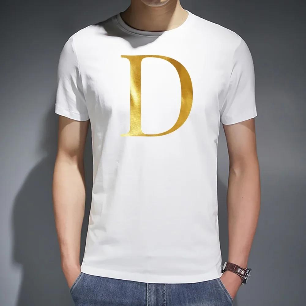 Men T Shirt O Neck White Tees Top New Summer Casual Letter Printed Streetwear Short Sleeve Tops Fashion Commuter T-Shirt Clothes