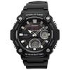 Мужские кварцевые часы Casio с мировым временем и телемемо AEQ-120W-1AV Черные, импортная модель