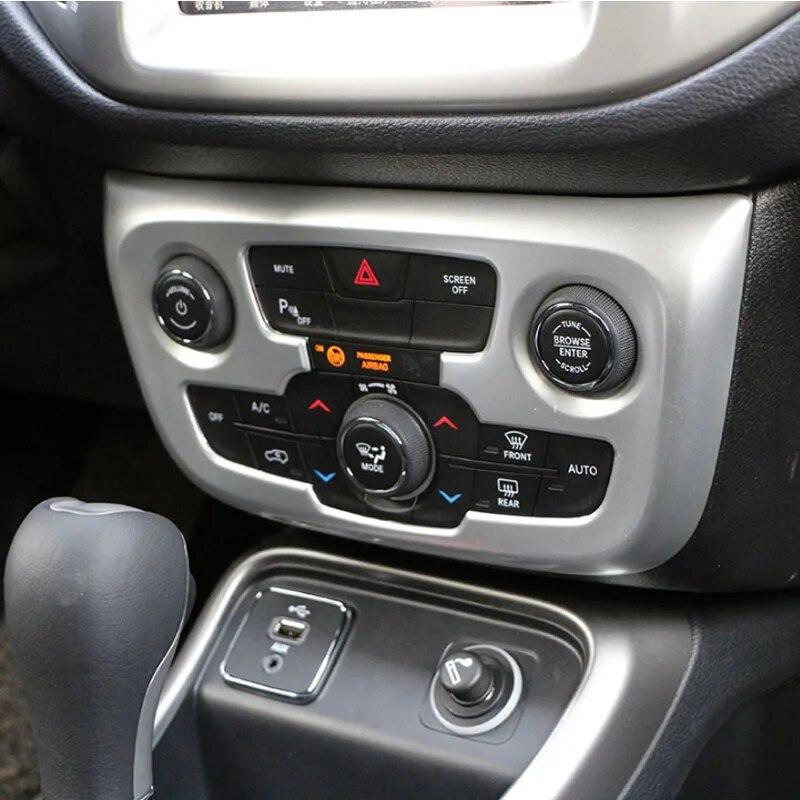 For Jeep Compass 2th 2017 2018 Car Center Control Navigation Knob Panel Circle Cover Trim Sticker Accessories