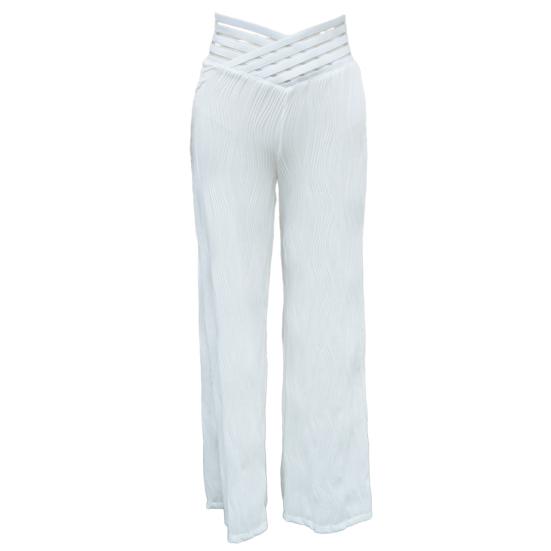 Расклешенные брюки больших размеров для женщин, V-образный вырез, высокая талия, брюки-клеш, повседневные брюки в стиле бохо с жаккардовым узором.