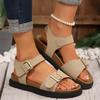 Fashion Women's Sandals Fashion Peep Toe Casual Sandals Brand Buckle Strap Flat Sandals Anti Slip Comfortable Outdoor Beach Shoes 2025