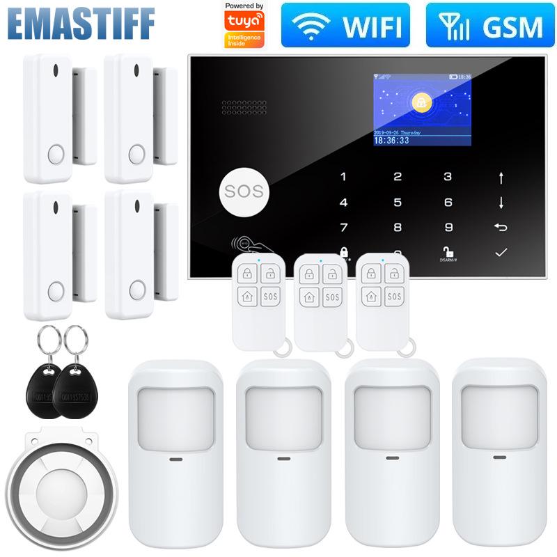 Tuya Умная двухсетевая GSM WiFi противоугонная охранная сигнализация для домашних дверей и окон
