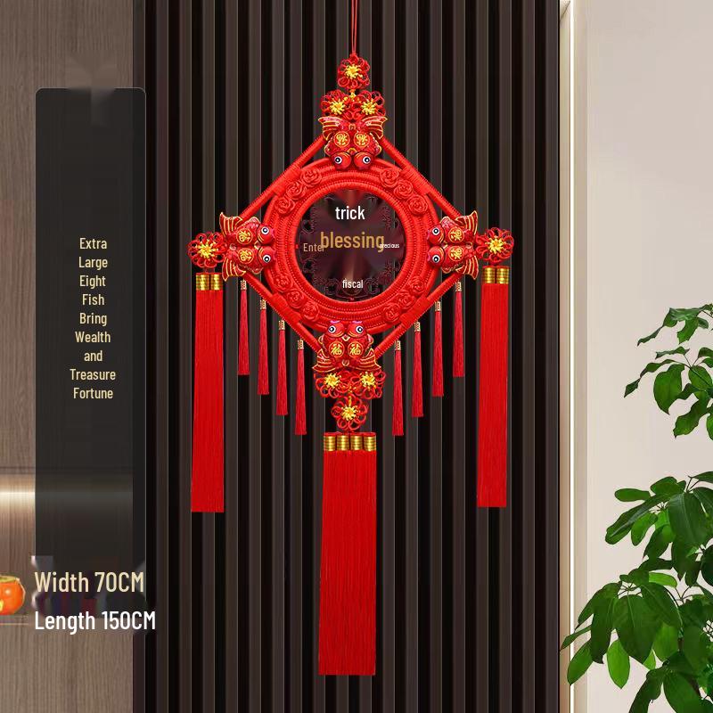 Большой кулон из персикового дерева с иероглифом Фу для гостиной: Украшение «Китайский узел» для стены или двери