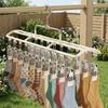 Stainless Steel 20 Clips Sock Drying Rack Non-slip Trouser Hanger  Wardrobe
