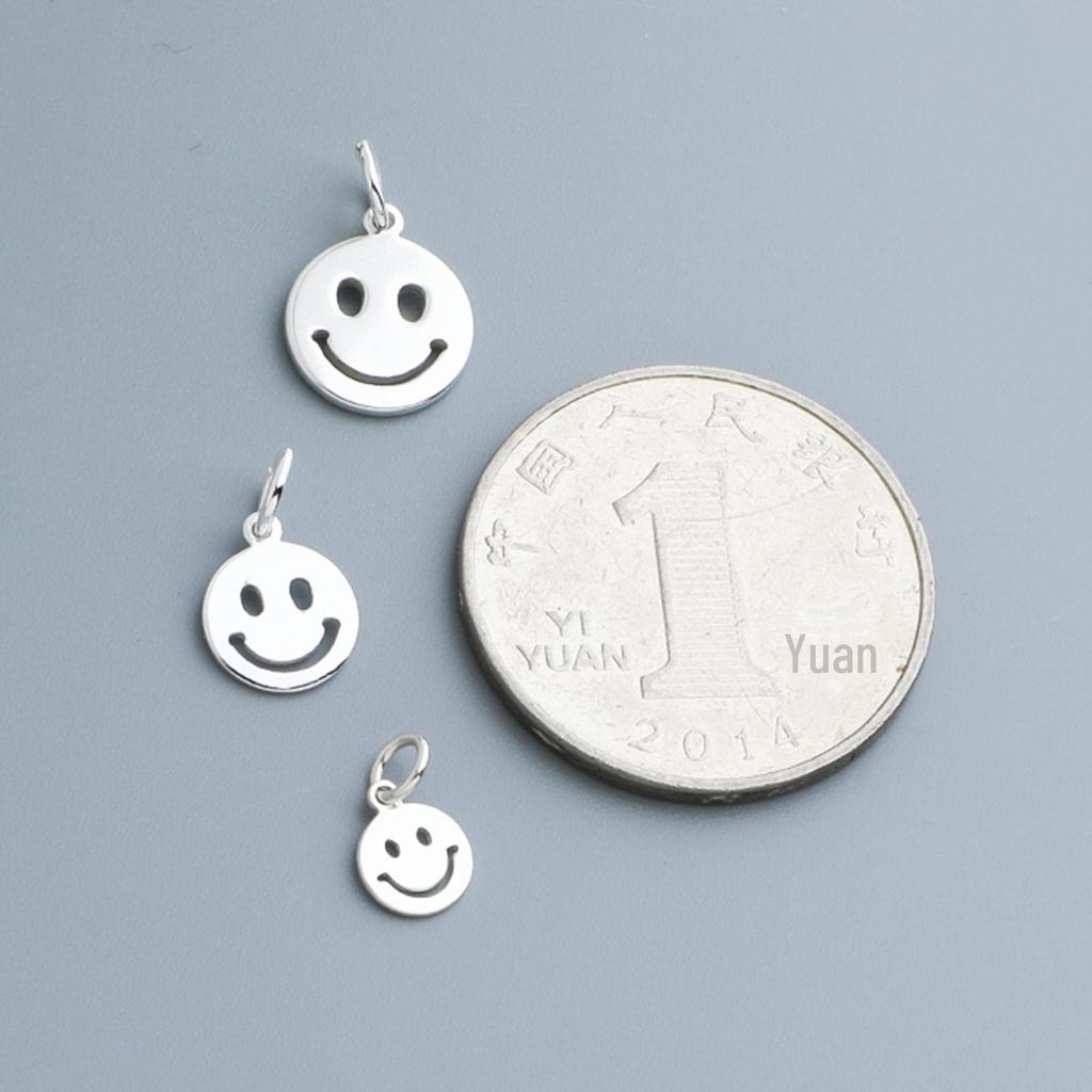 Подвеска-смайлик из стерлингового серебра S925 для браслетов и ожерелий из бисера своими руками