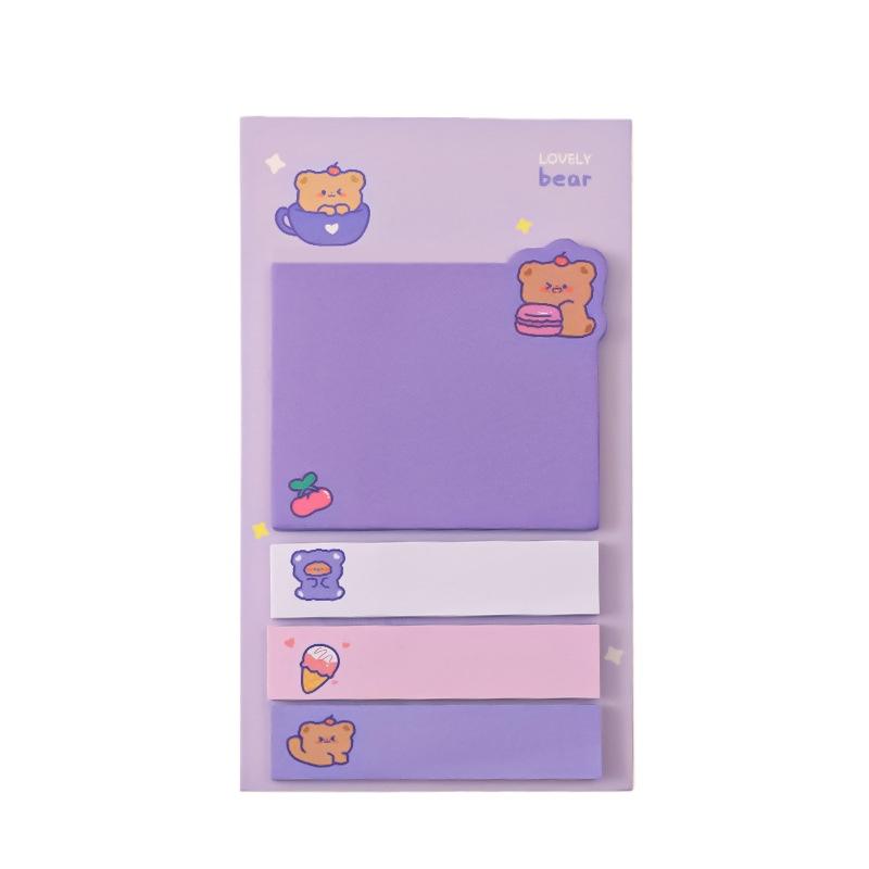 Kawaii Ins Girly Animals Index Блокнот для заметок N Times, липкие заметки, список дел, наклейка-планировщик, милые канцелярские принадлежности