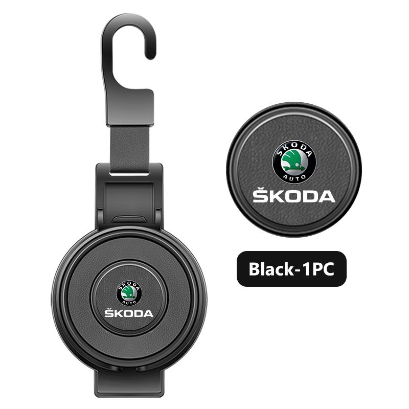 ADT1 Car Logo Seat Back Storage Organizer Water Cup Holder Hook For Skoda S Kodiaq Octavia 2 3 Yeti Karoq Rapid Fabia VII VRS