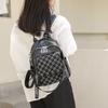 Women's Backpack Chessboard Rhinestone Bag Outdoor Leather Backpack