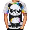 Cartoon Panda Pattern T-shirts Summer Fashion Colorful Graffiti 3D Printed T Shirts Mens Casual Streetwear Oversized Tees Tops