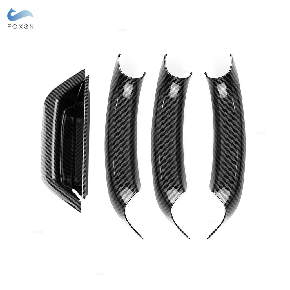 For BMW X3 X4 F25 F26 2010 2011 2012 2013 2014 2015 2016 2017 Carbon Texture Car Interior Door Pull Handle Panel Trim