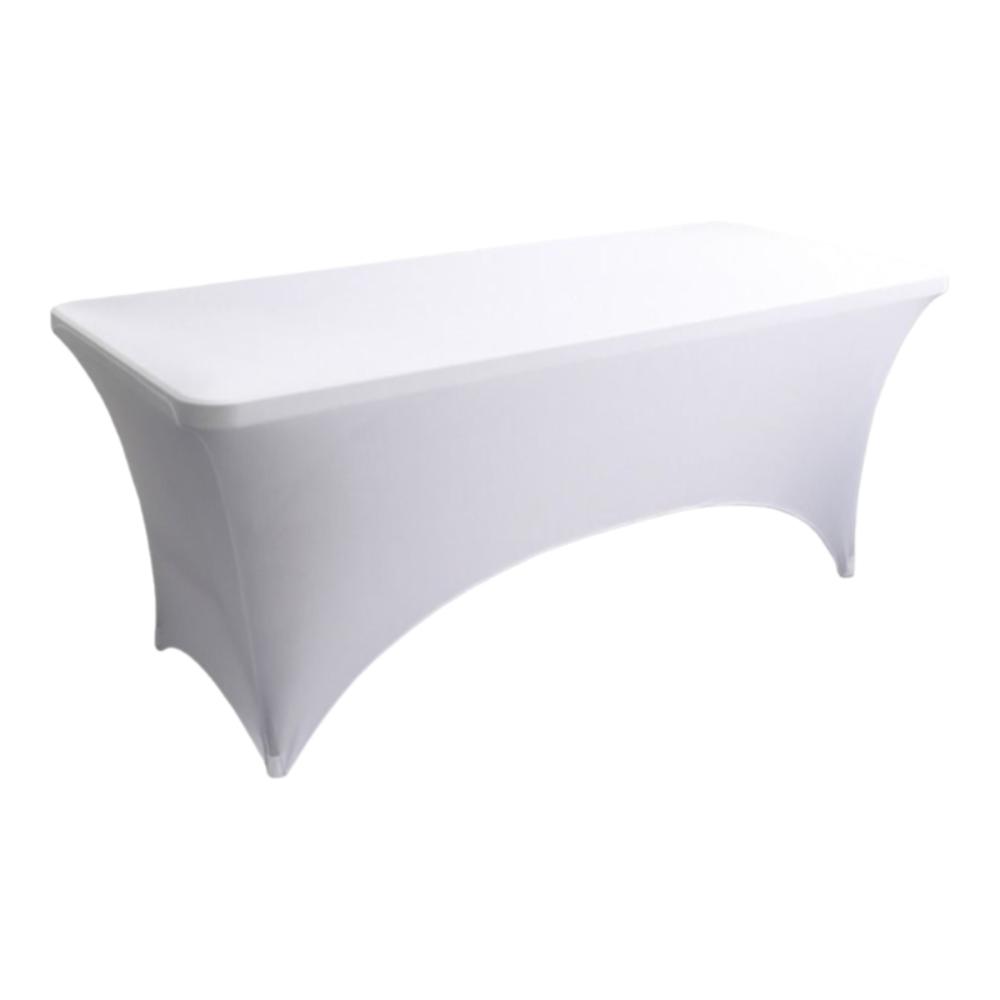 Black 4/6/8FT High Stretch Tablecloth Universal Elastic Rectangular Table Cloth Washable Birthday Table Cover Outdoor Event