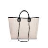 Fashion Simple Handbags Canvas Chain Bag Casual Large Capacity Chain Zipper Women's Shoulder Bag Tote Bag For Commute Shopping