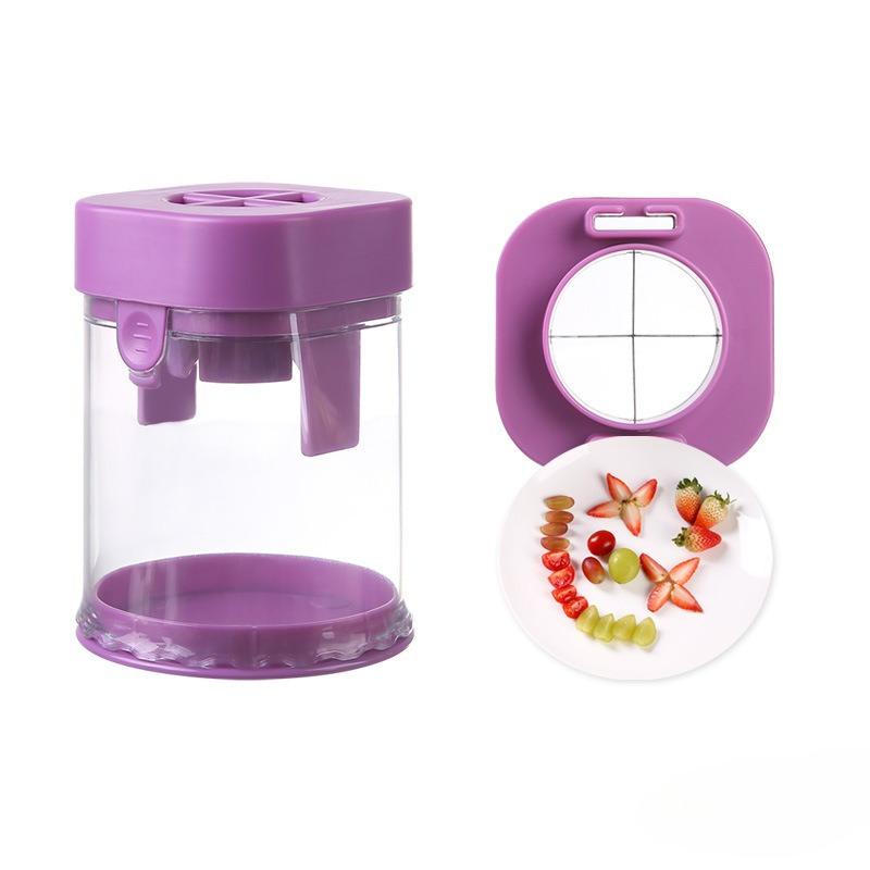 Маленький резак для фруктов, Резак из нержавеющей стали для клубники, винограда, помидоров черри, Съемный резак для еды размером на один укус